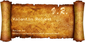Valentin Roland névjegykártya